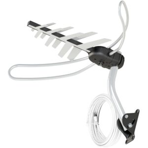 ANTENA TV DIGITAL EXTERNA  4 EM 1 VHF/UHF/FM/HDTV DTV-3000, COMPLETA, COM MASTRO E CABOS 15 METROS