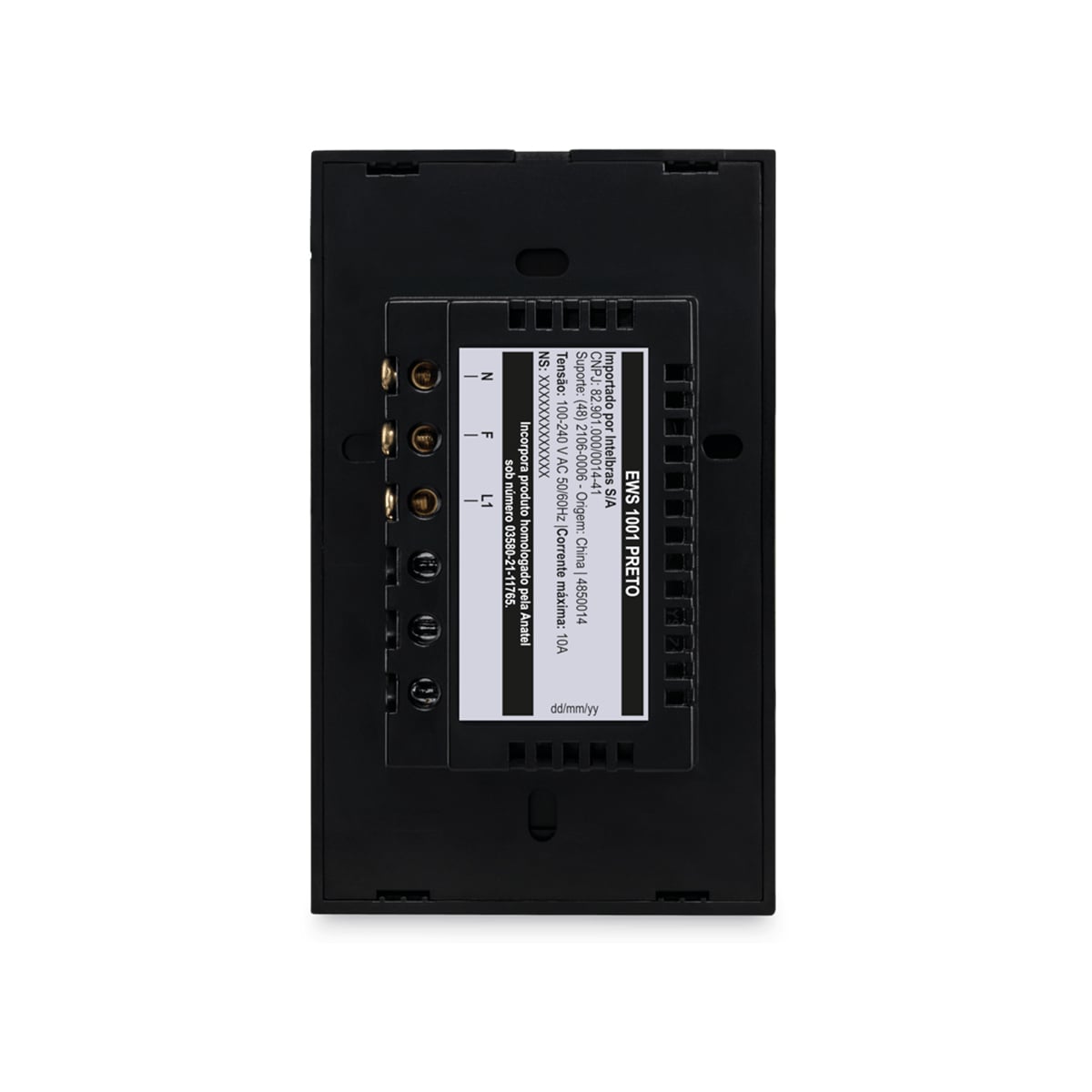 INTERRUPTOR INTELIGENTE TOUCH WI-FI 1 TECLA PRETO EWS 1001 4850014 - Imagem 4