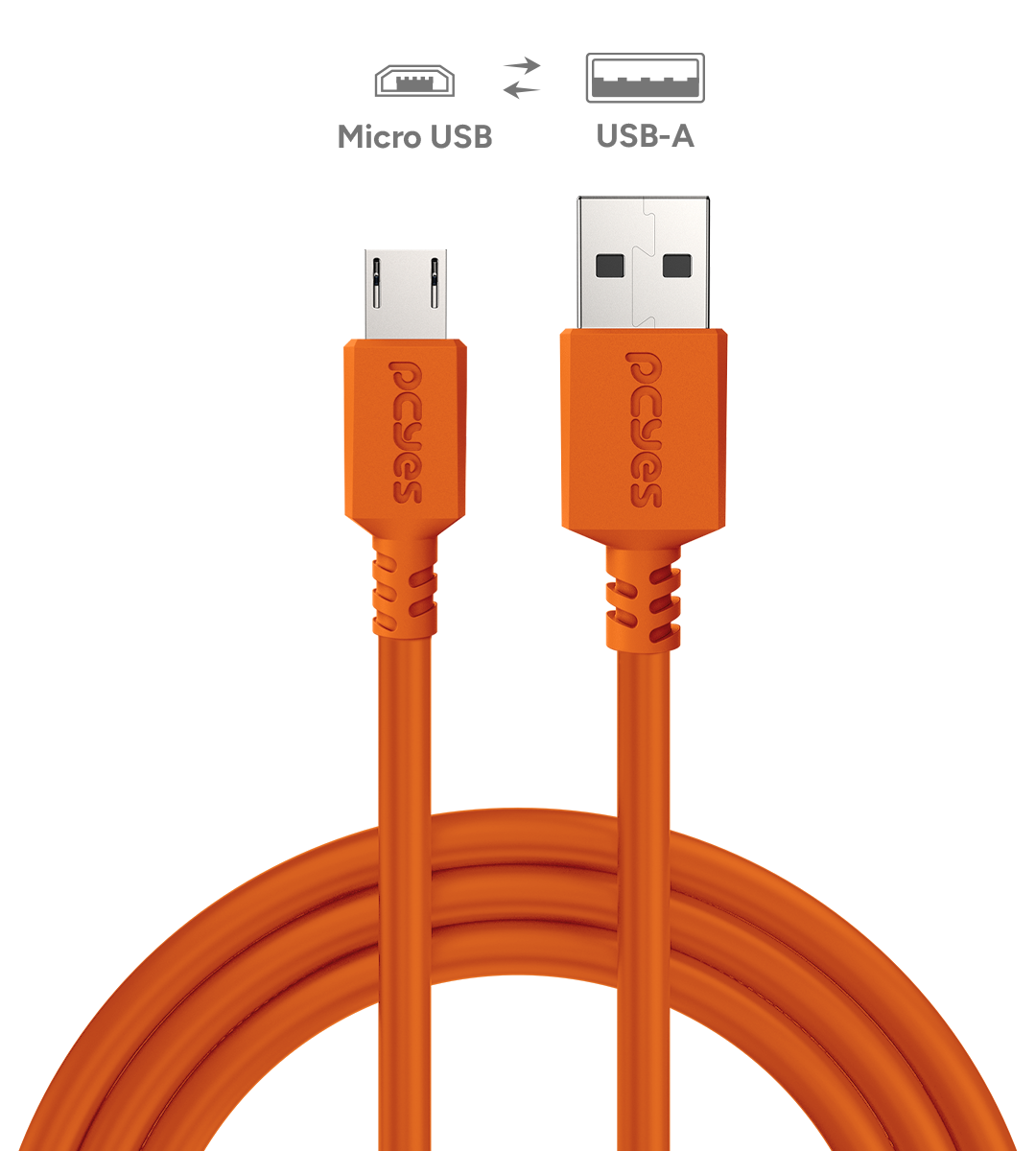 CABO PARA CAIXA JBL CARREGAMENTO MICRO USB PARA USB A 2.0 - LARANJA - 2M - PMUAM-2L - Imagem 2