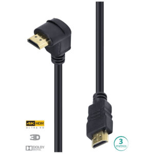 CABO HDMI 2.0 MACHO 4K 1 CONECTOR 90º - 3 METROS - H2090-3