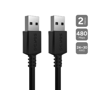 CABO DE DADOS USB A 2.0 M PARA USB A 2.0 M - 2 MTS - PUAM2-2