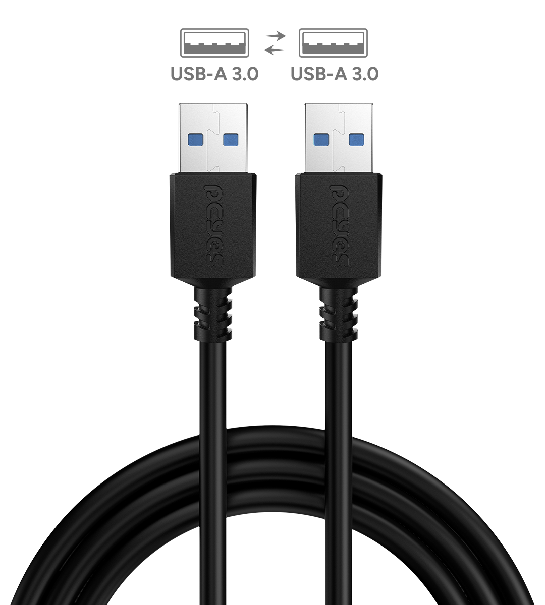 CABO DE DADOS USB A PARA USB A 3.0 28AWG - 2 METROS - PUAM3-2 - Imagem 2