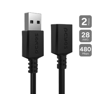 CABO EXTENSOR USB A 2.0 MACHO P/ USB A 2.0 FEMEA - 2 METROS - PUAMF2-2