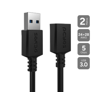 CABO EXTENSOR USB A 3.0 MACHO P/ USB A 3.0 FEMEA - 2 METROS - PUAMF3-2