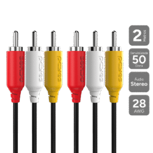 CABO DE VIDEO 3 RCA M PARA 3 RCA M - 2 MTS - P3R-2