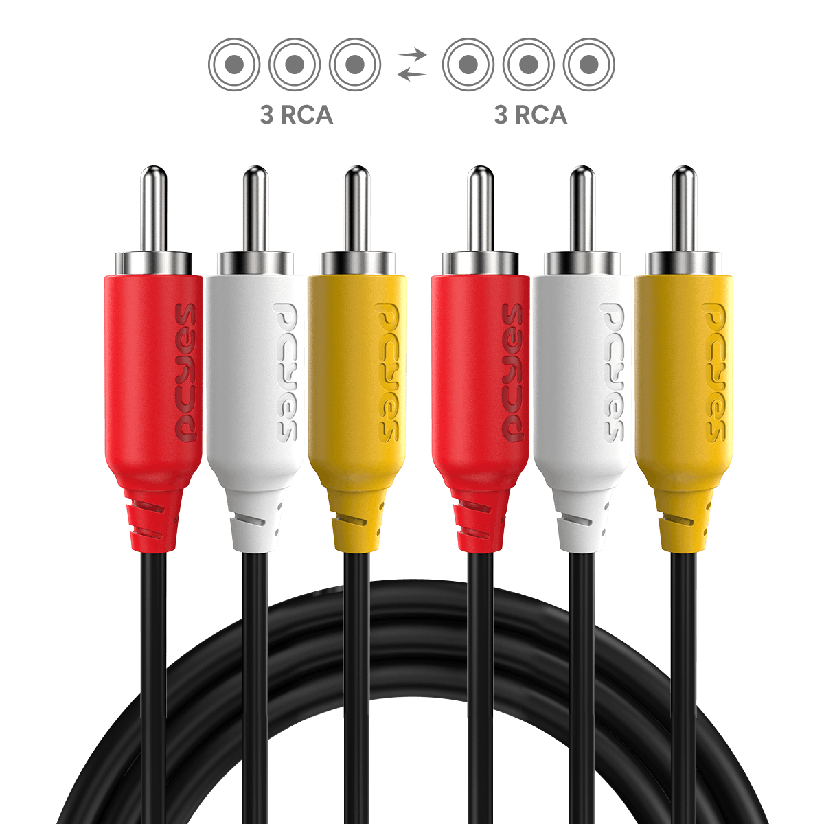 CABO DE VIDEO 3 RCA M PARA 3 RCA M - 2 MTS - P3R-2 - Imagem 2