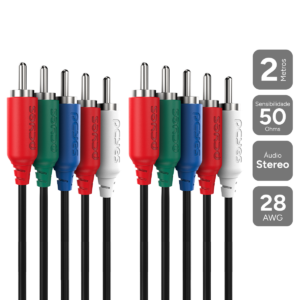 CABO DE VIDEO 5 RCA M PARA 5 RCA M - 2 MTS - P5R-2