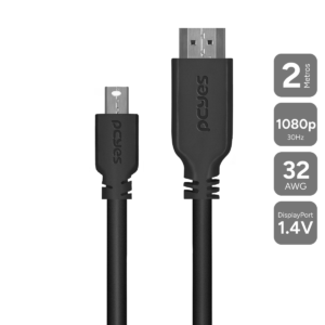 CABO MINI DISPLAYPORT MACHO PARA HDMI 2.0 MACHO 2 METROS - PMDPH-2