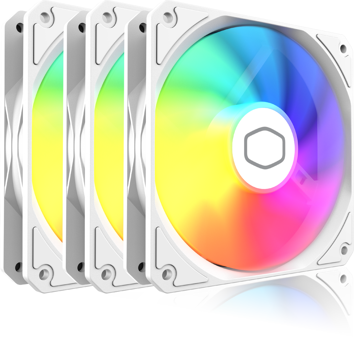 KIT 3 FAN COOLER PARA GABINETE COOLER MASTER MF120 LITE ARGB BRANCO 120MM | MFW-B2DN-173PA-R1 - Imagem 2